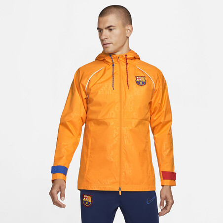 Veste imperméable FC Barcelone orange 2021/22