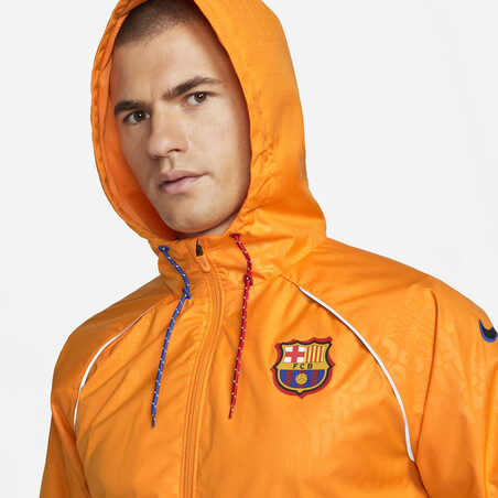 Veste imperméable FC Barcelone orange 2021/22