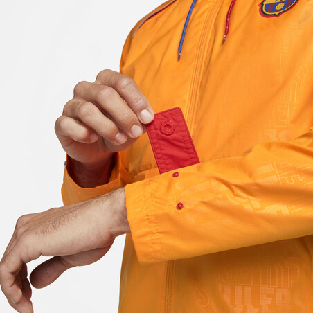 Veste imperméable FC Barcelone orange 2021/22