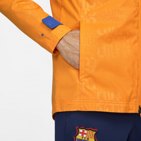 Veste imperméable FC Barcelone orange 2021/22