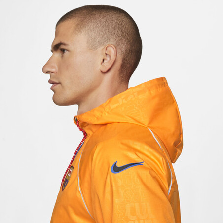 Veste imperméable FC Barcelone orange 2021/22