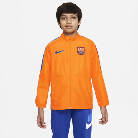 Veste imperméable junior FC Barcelone Academy orange 2021/22