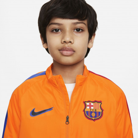 Veste imperméable junior FC Barcelone Academy orange 2021/22