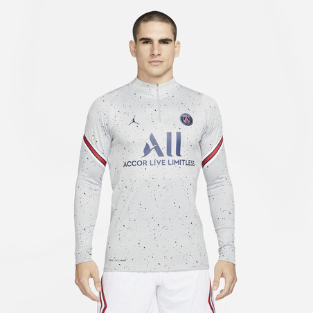 Sweat zippé PSG Strike Elite gris bleu 2021/22