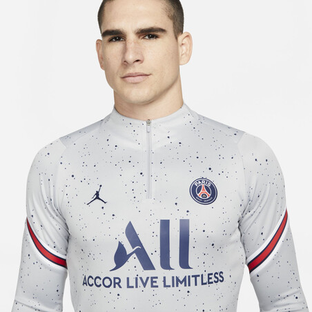 Sweat zippé PSG Strike Elite gris bleu 2021/22