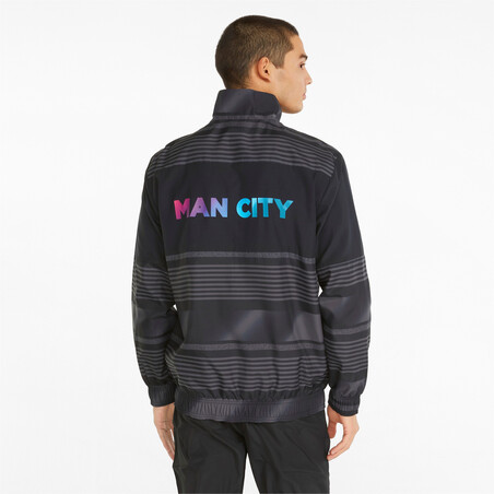 Veste avant match Manchester City noir bleu 2021/22