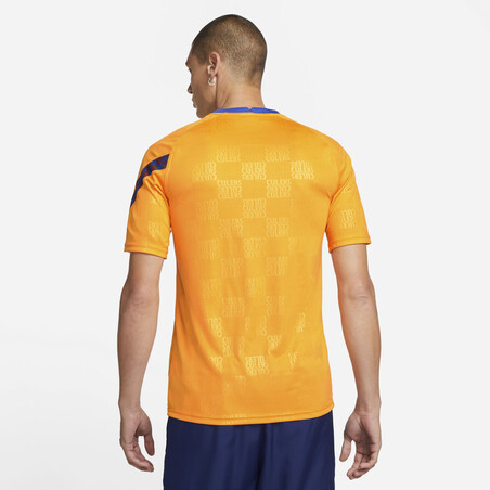 Maillot avant match FC Barcelone orange 2021/22