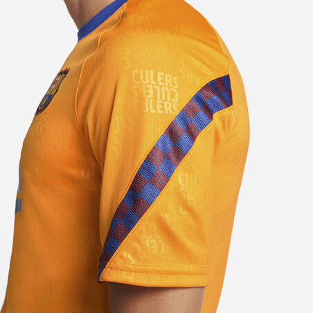 Maillot avant match FC Barcelone orange 2021/22