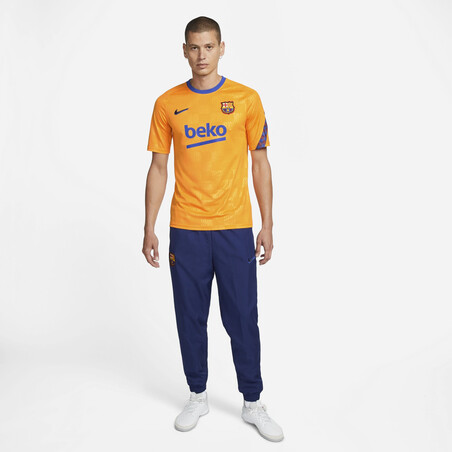 Maillot avant match FC Barcelone orange 2021/22