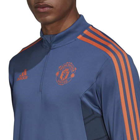 Sweat zippé Manchester United bleu orange 2022/23