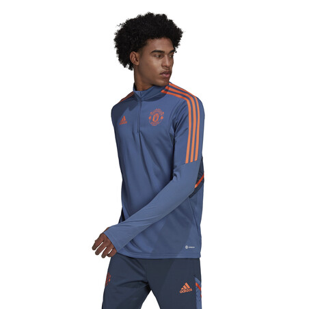 Sweat zippé Manchester United bleu orange 2022/23