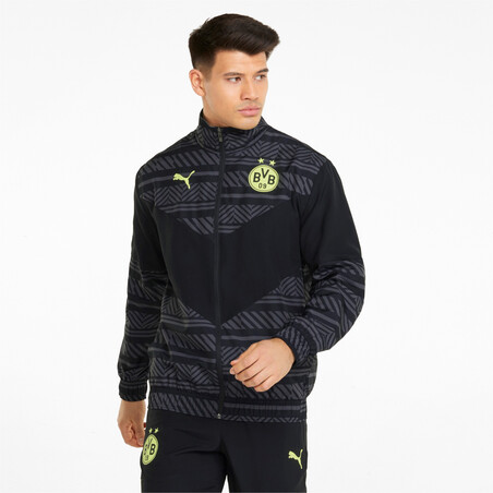 Veste avant match Dortmund noir jaune 2021/22