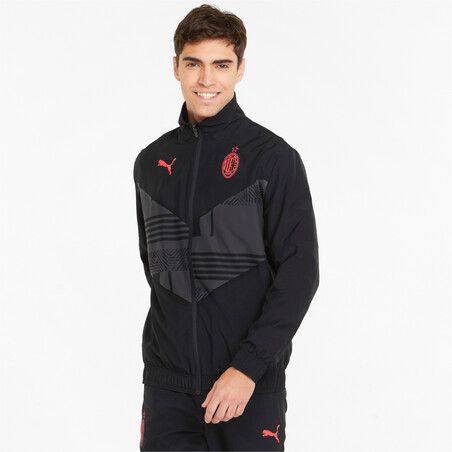 Veste avant match AC Milan noir rouge 2021/22