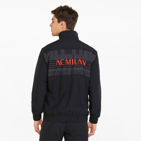 Veste avant match AC Milan noir rouge 2021/22