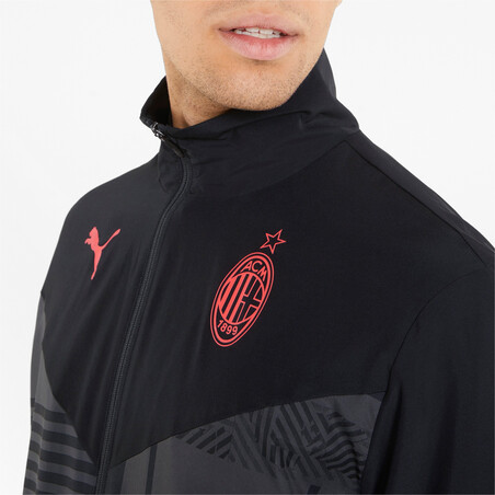 Veste avant match AC Milan noir rouge 2021/22