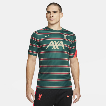 Maillot avant match Liverpool vert 2021/22