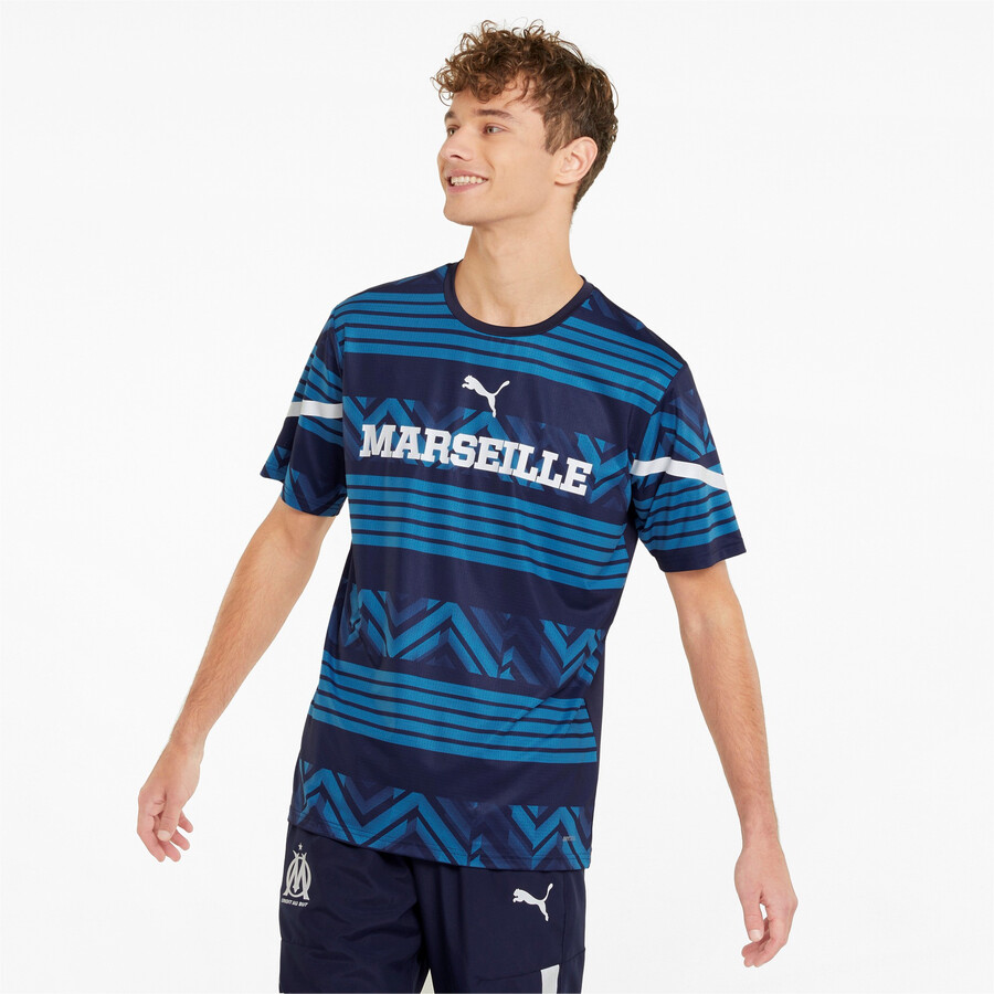 Maillot avant match OM bleu graphic 2021/22
