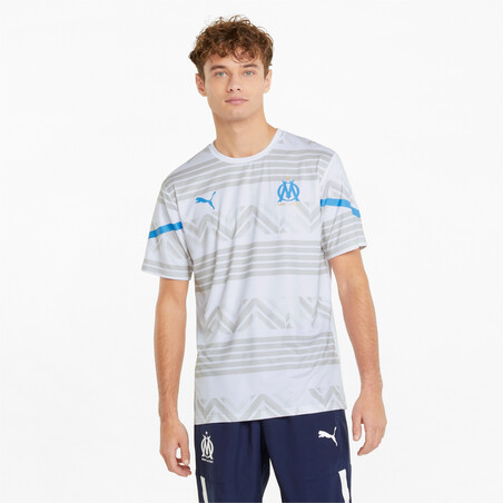 Maillot avant match OM graphic blanc 2021/22