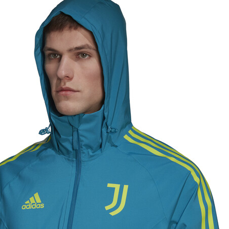 Veste imperméable Juventus bleu vert 2022/23