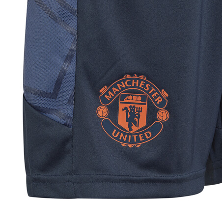 Short entraînement junior Manchester United bleu orange 2022/23