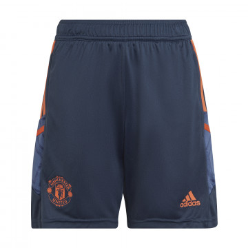 Short entraînement junior Manchester United bleu orange 2022/23