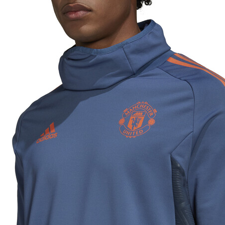 Sweat zippé col montant Manchester United bleu orange 2022/23