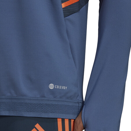Sweat zippé col montant Manchester United bleu orange 2022/23