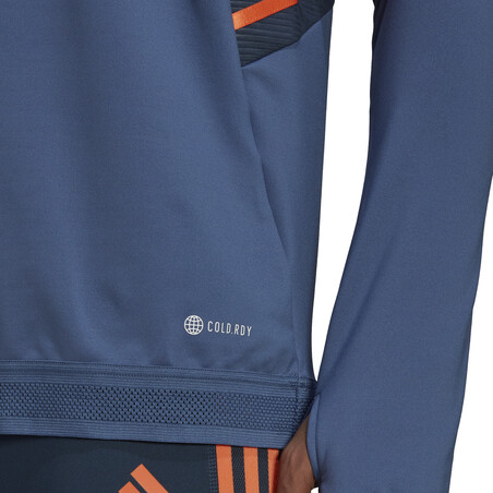 Sweat zippé col montant Manchester United bleu orange 2022/23