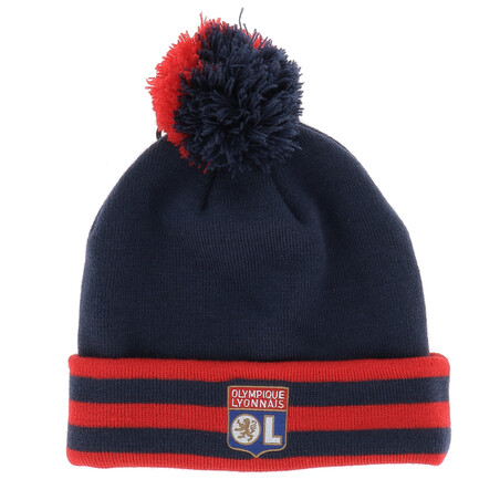 Bonnet à pompon OL bleu rouge 2021/22
