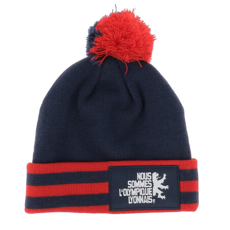 Bonnet à pompon OL bleu rouge 2021/22