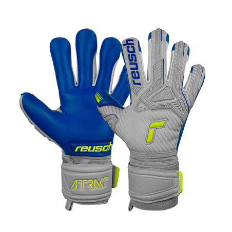 Gants gardien Reusch Attrakt Freegel Gold Finger Support gris bleu