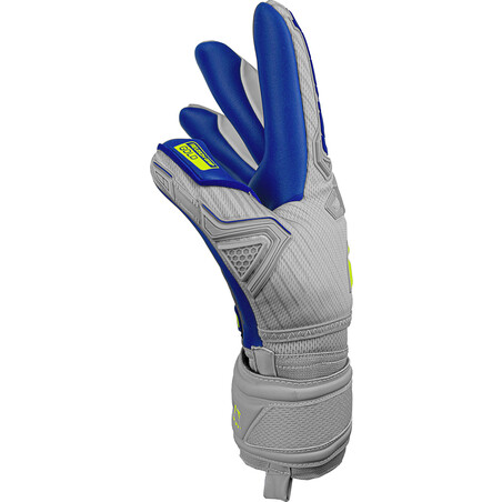 Gants gardien Reusch Attrakt Freegel Gold Finger Support gris bleu