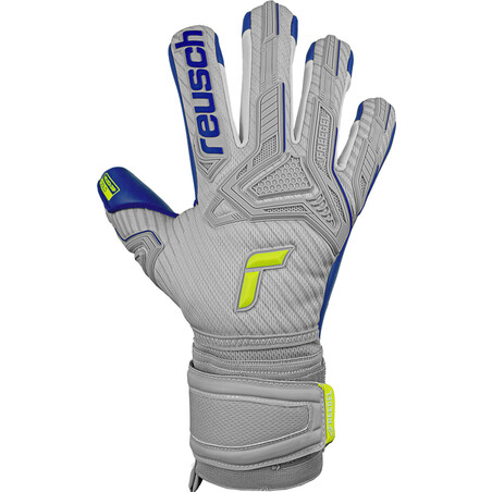 Gants gardien Reusch Attrakt Freegel Gold Finger Support gris bleu