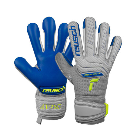 Gants gardien Reusch Attrakt Grip Evolution Finger Support gris bleu