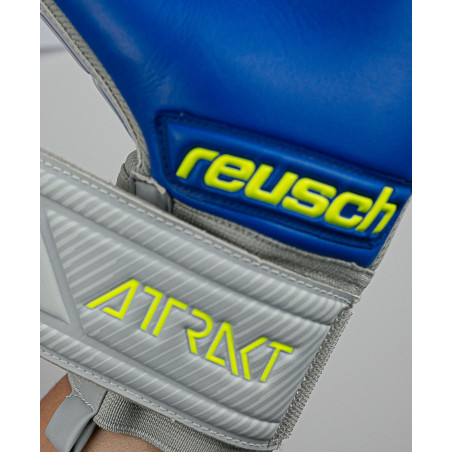 Gants gardien Reusch Attrakt Grip Evolution Finger Support gris bleu