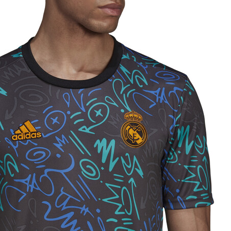 Maillot avant match Real Madrid graphic noir 2021/22