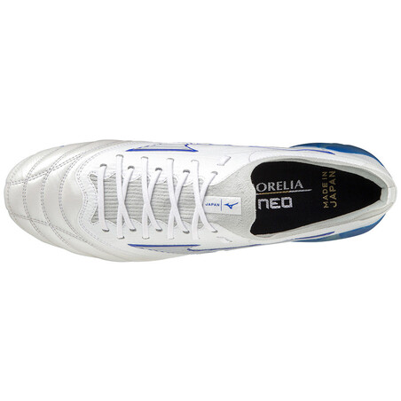Mizuno Morelia Neo III Japan Elite FG blanc bleu