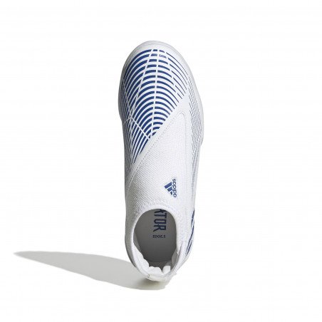 adidas Predator Edge.3 montante LaceLess junior Turf blanc bleu