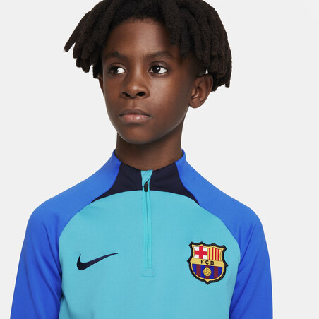 Sweat zippé junior FC Barcelone Strike bleu 2022/23