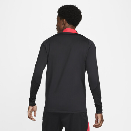 Sweat zippé Liverpool Strike noir rouge 2022/23