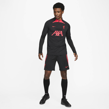 Sweat zippé Liverpool Strike noir rouge 2022/23