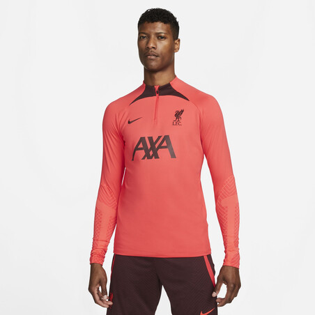 Sweat zippé Liverpool Strike rouge 2022/23