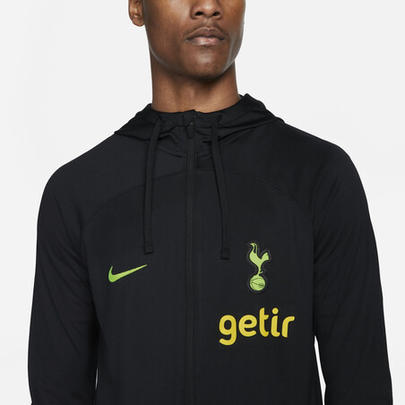 Veste survêtement à capuche Tottenham noir jaune 2022/23