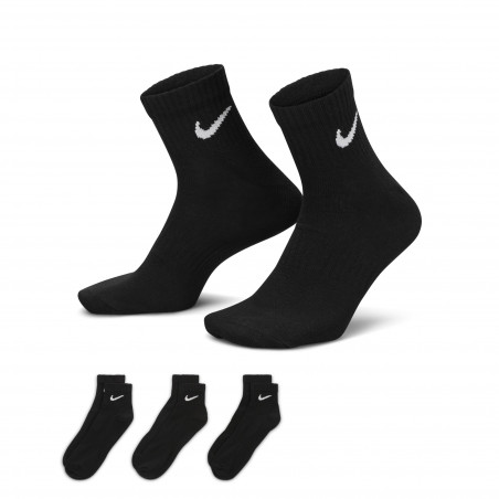 Pack 3 paires chaussettes Nike Everyday basses noir