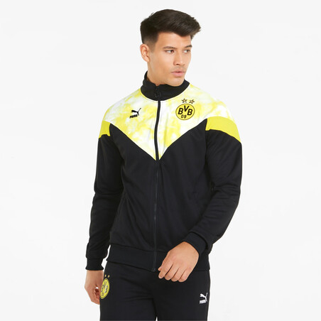 Veste survêtement Dortmund Iconic noir jaune 2021/22