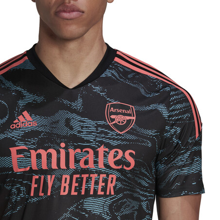 Maillot entraînement Arsenal noir rose 2022/23