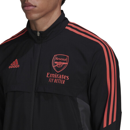 Veste survêtement Arsenal woven noir rouge 2022/23