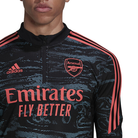 Sweat zippé Arsenal noir rose 2022/23