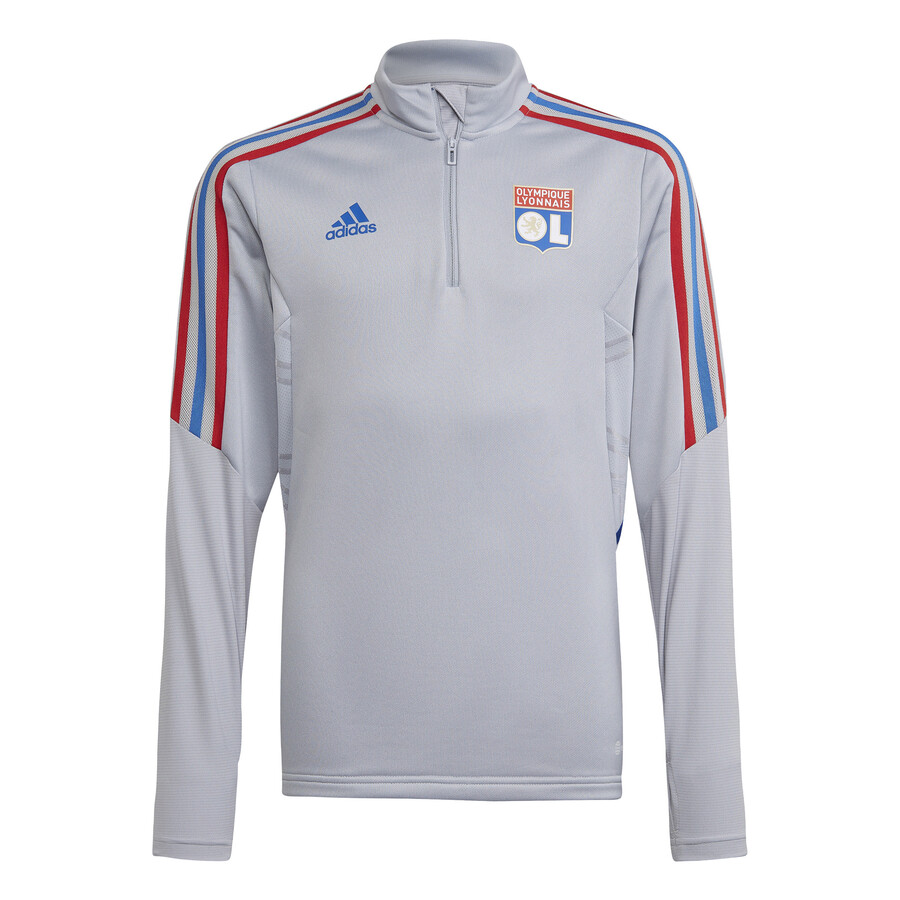 Sweat zippé junior OL gris 2022/23