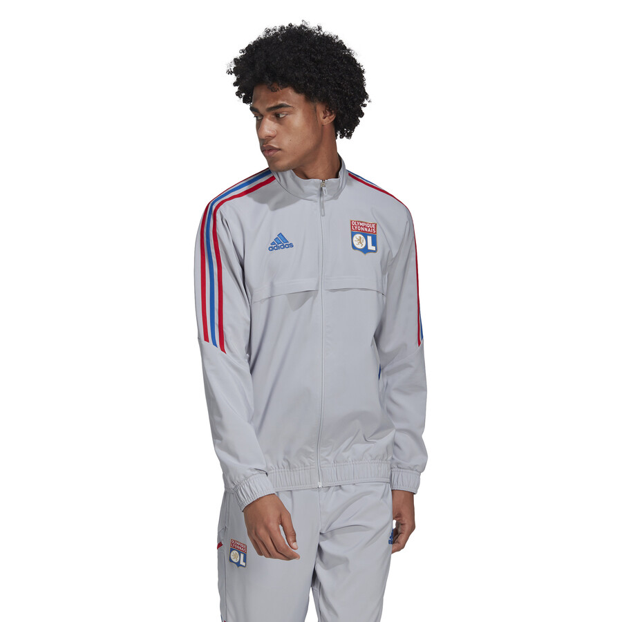 Veste survetement OL Woven gris 2022 23 sur Foot